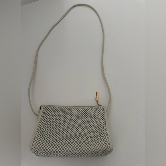 Whiting & Davis Vintage Cream Mesh Crossbody / Clutch purse - Picture 4 of 15